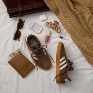Adidas Brown and Cream Sneakers